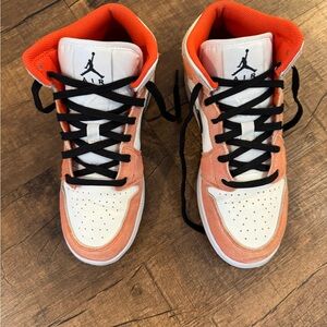 Jordan Kids' Orange and White Sneakers